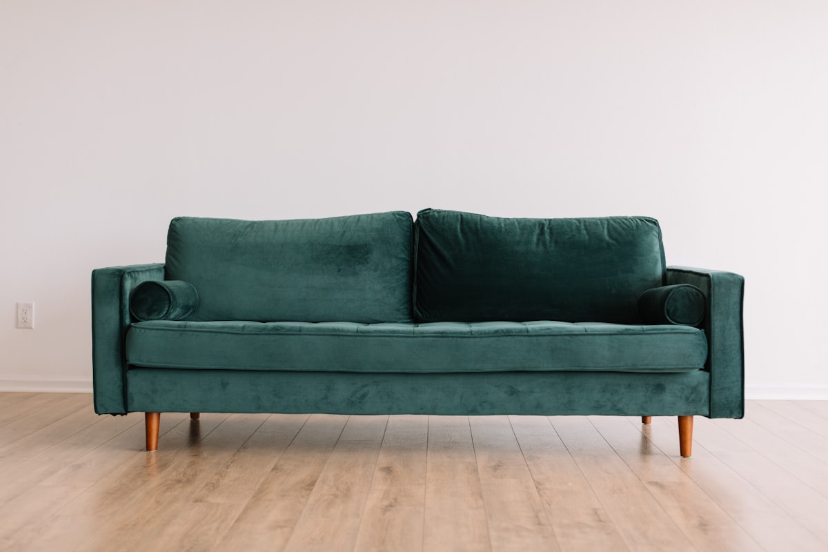 Modern minimalist Scandinavian living room furniture assembled with spare hardware