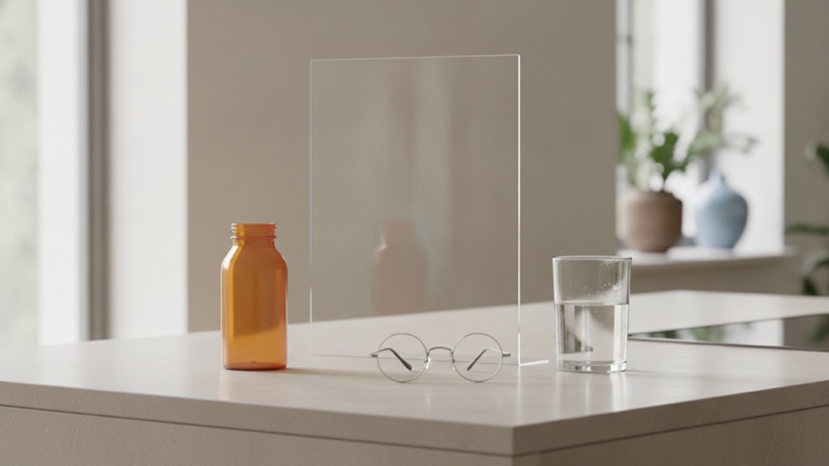 Prescription medicine bottle beside medication cost comparison sheet on a clean table